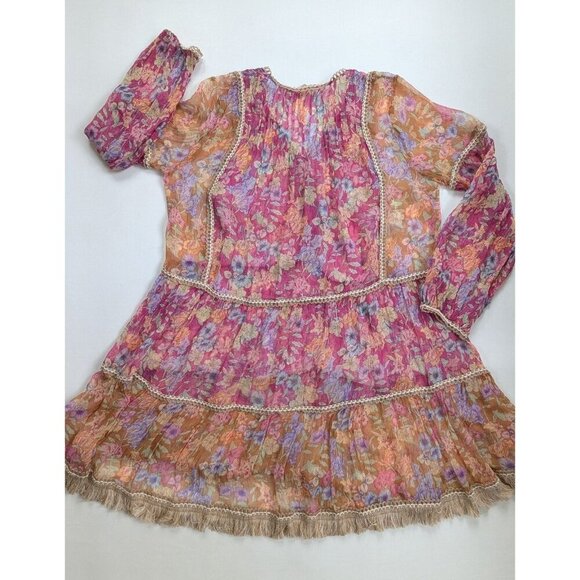 Anthropologie Letruelse Boho Sheer Dress OVersized Sheer Cover-Up Size Small - Picture 8 of 14